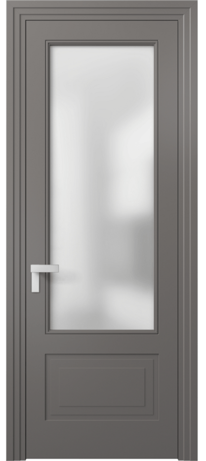 Межкомнатная дверь Rocca 8342 Матовый классический серый Сатинированное стекло Цена 82899 ₽ | Volhovec