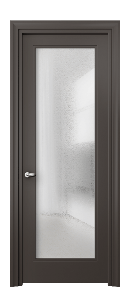 Межкомнатная дверь Эссе 8502 Матовый антрацит Фактурное стекло "Лёд", триплекс Цена 76299 ₽ | Volhovec