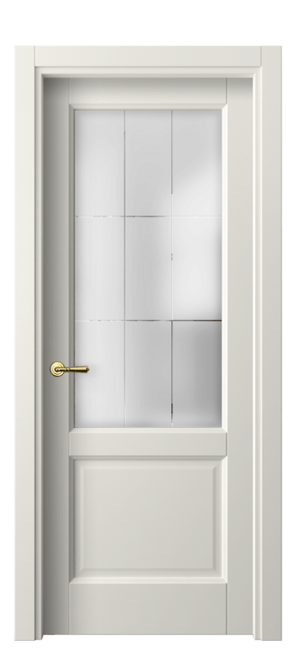 Межкомнатная дверь Галант 1422 Матовый жемчужный Сатинированное стекло с гравировкой "Лофт" Цена 53399 ₽ | Volhovec