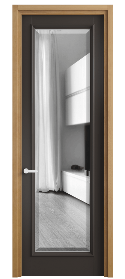 Дверь межкомнатная Charm 6702 Бук антрацит Двустороннее зеркало с фацетом, триплекс, 8 мм Узкий классический наличник БНМ Цена 85340 ₽ Наличники уже входят в базовый комплект. Фабрика дверей Волховец 8 (800) 551 43 19 Межкомнатная дверь Charm 6702 Бук антрацит Двустороннее зеркало с фацетом, триплекс, 8 мм Цена 85340 ₽ | Volhovec