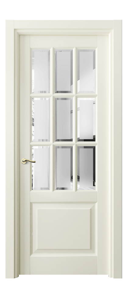 Межкомнатная дверь Lignum 0748 Бук молочно-белый Сатинированное стекло с фацетом Цена 122599 ₽ | Volhovec