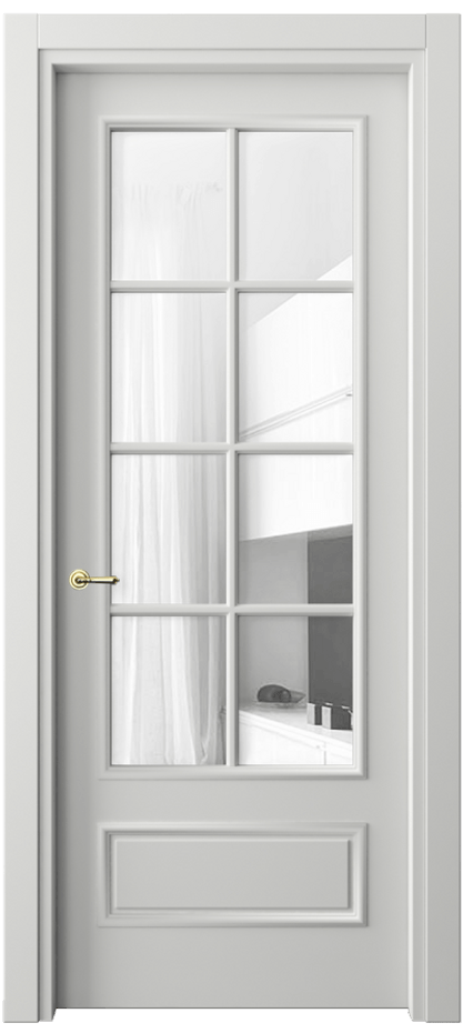 Межкомнатная дверь Paris 8112 Матовый светло-серый Прозрачное стекло Цена 64779 ₽| Volhovec