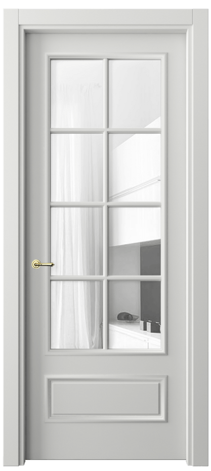 Межкомнатная дверь Paris 8112 Матовый светло-серый Прозрачное стекло Цена 61599 ₽| Volhovec