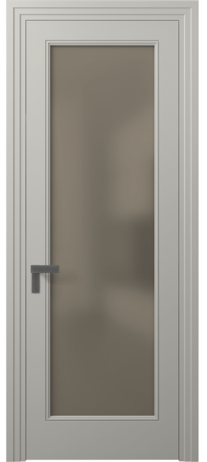 Межкомнатная дверь Рокка 8300 Матовый тёплый серый Сатинированное бронзовое стекло, триплекс Цена 75270 ₽ | Volhovec