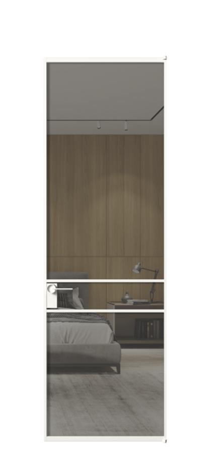 Алюминиевая дверь АЛПЛ040.02 Алюминий Белый Рефлективное серое стекло "Стопсол", калёное Цена 146970  | Volhovec