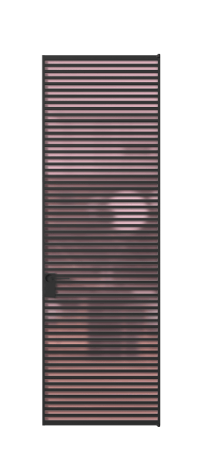 Алюминиевая дверь АЛПЛ040.07 Алюминий Черный Сатинированное розовое стекло, триплекс Цена 221770  | Volhovec