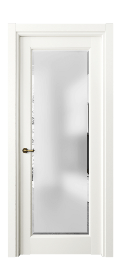 Межкомнатная дверь Toscana Elegante 6300 Бук жемчуг Сатинированное стекло с фацетом, 6 мм Цена 14794440 so'm | Volhovec