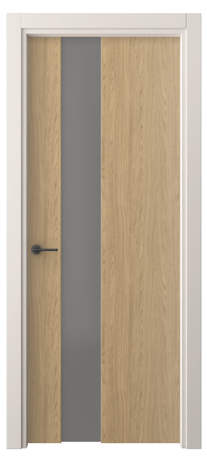 Межкомнатная дверь Freedom 4224 Жемчужный дуб Сатинированное серое стекло, триплекс Цена 32639 ₽ | Volhovec