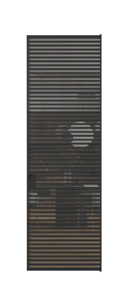 Алюминиевая дверь АЛПЛ040.07 Алюминий Черный Прозрачное серое стекло, триплекс Цена 221770  | Volhovec