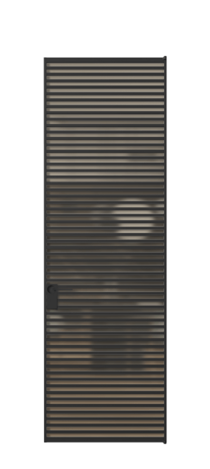 Алюминиевая дверь АЛПЛ040.07 Алюминий Черный Сатинированное бронзовое стекло, триплекс Цена 221770  | Volhovec