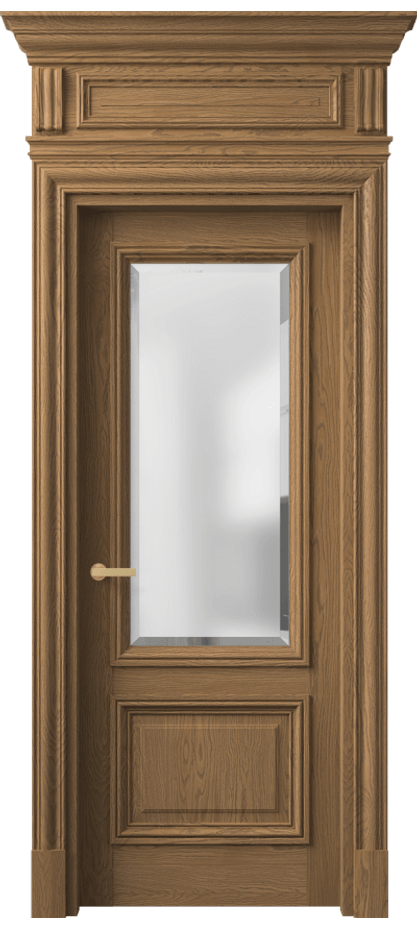 Межкомнатная дверь Antique 7302 Дуб мускатный матовый Сатинированное стекло с фацетом, 6 мм Цена 200855 ₽ | Volhovec