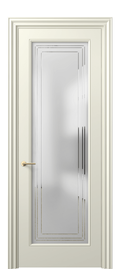 Межкомнатная дверь Mascot 8400 Матовый молочно-белый Сатинированное стекло с гравировкой "Грани", триплекс, 7 мм Цена 77599 ₽ | Volhovec