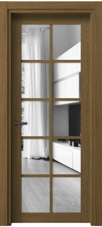 Межкомнатная дверь Neo 2106 Торфяной дуб Двустороннее зеркало, триплекс Цена 32559 ₽ | Volhovec