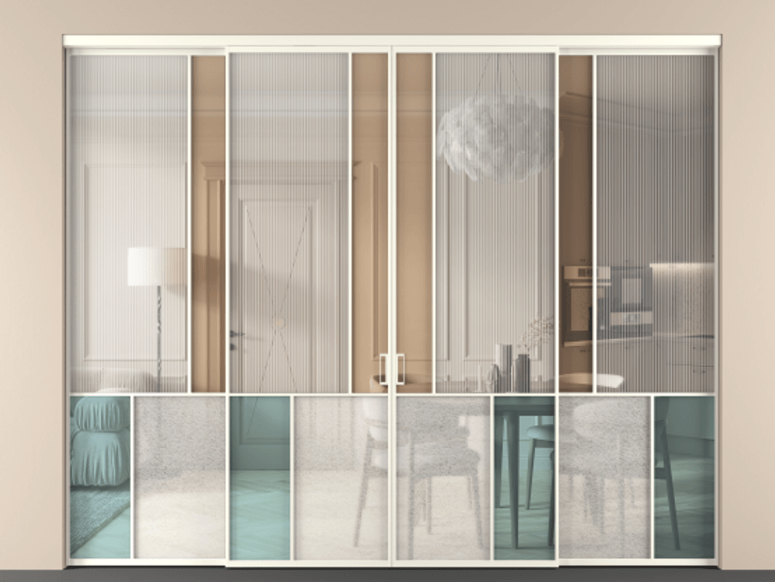 Перегородка Mosaic внутри проема четырёхстворчатая #VENDORCODE# #FURNISH# #GLASS# Цена #PRICE# #CURRENCY# | Volhovec