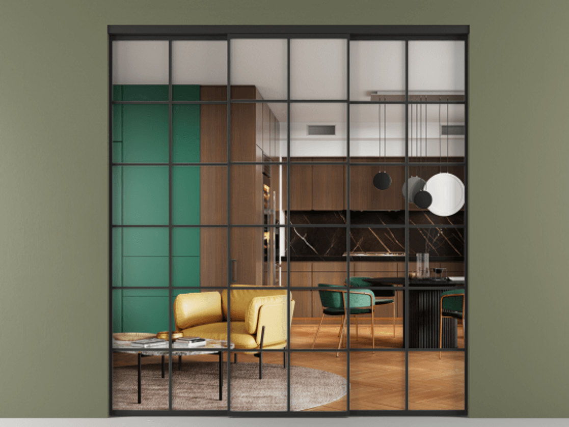 Перегородка Формато внутри проёма 3 створки АЛПР 040.05 Алюминий Черный Прозрачное стекло "Кристал Вижн", калёное. Скрытый короб ЧЕР Цена 275660 ₽ 1. Полотно 3 шт. (800/2100 мм)
2. Комплект установки раздвижной системы
3. Базовый комплект фурнитуры
4.Ручка Рондо. Фабрика дверей Волховец 8 (800) 551 43 19 Перегородка Формато внутри проёма 3 створки АЛПР 040.05 Алюминий Черный Прозрачное стекло "Кристал Вижн", калёное Цена 275660 ₽ | Volhovec