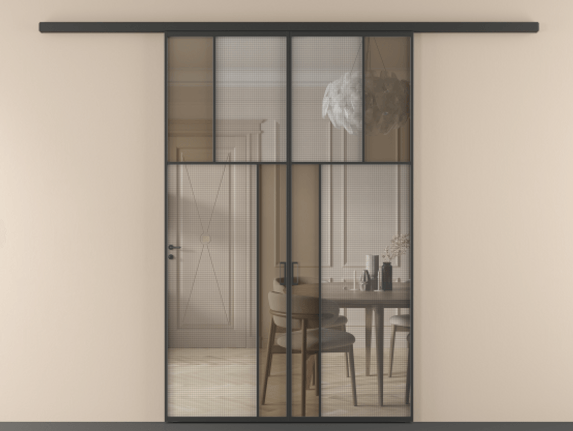 Перегородка Mosaic вдоль стены двустворчатая #VENDORCODE# #FURNISH# #GLASS# Цена #PRICE# #CURRENCY# | Volhovec