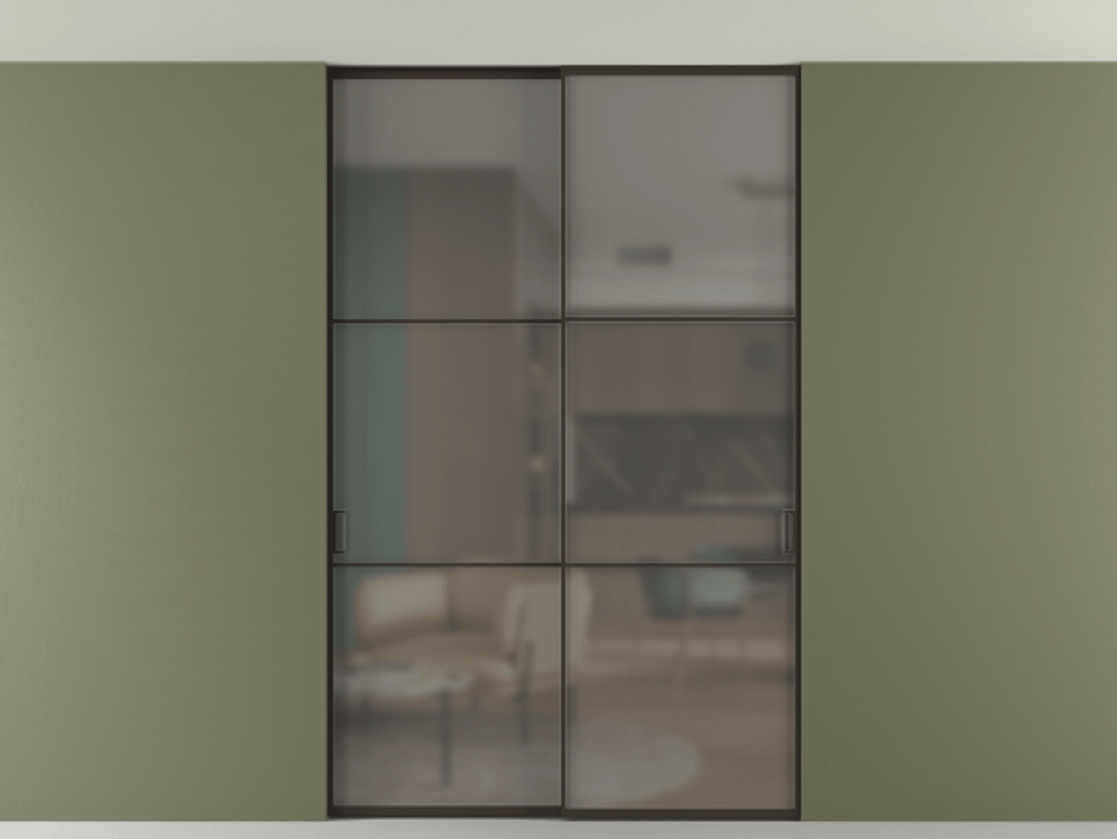 Перегородка Формато внутри проёма скрытое крепление в потолок 2 створки АЛПР 040.03 Алюминий антрацит Сатинированное серое стекло, триплекс. Цена 248215 ₽ 1. Полотно 2 шт. (800/2100 мм)
2. Комплект установки раздвижной системы
3. Базовый комплект фурнитуры
4. Ручка Рондо. Фабрика дверей Волховец 8 (800) 551 43 19 Перегородка Формато внутри проёма скрытое крепление в потолок 2 створки АЛПР 040.03 Алюминий антрацит Сатинированное серое стекло, триплекс Цена 248215 ₽ | Volhovec