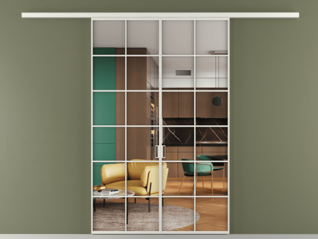 Перегородка Formato вдоль стены двустворчатая #VENDORCODE# #FURNISH# #GLASS# Цена #PRICE# #CURRENCY# | Volhovec