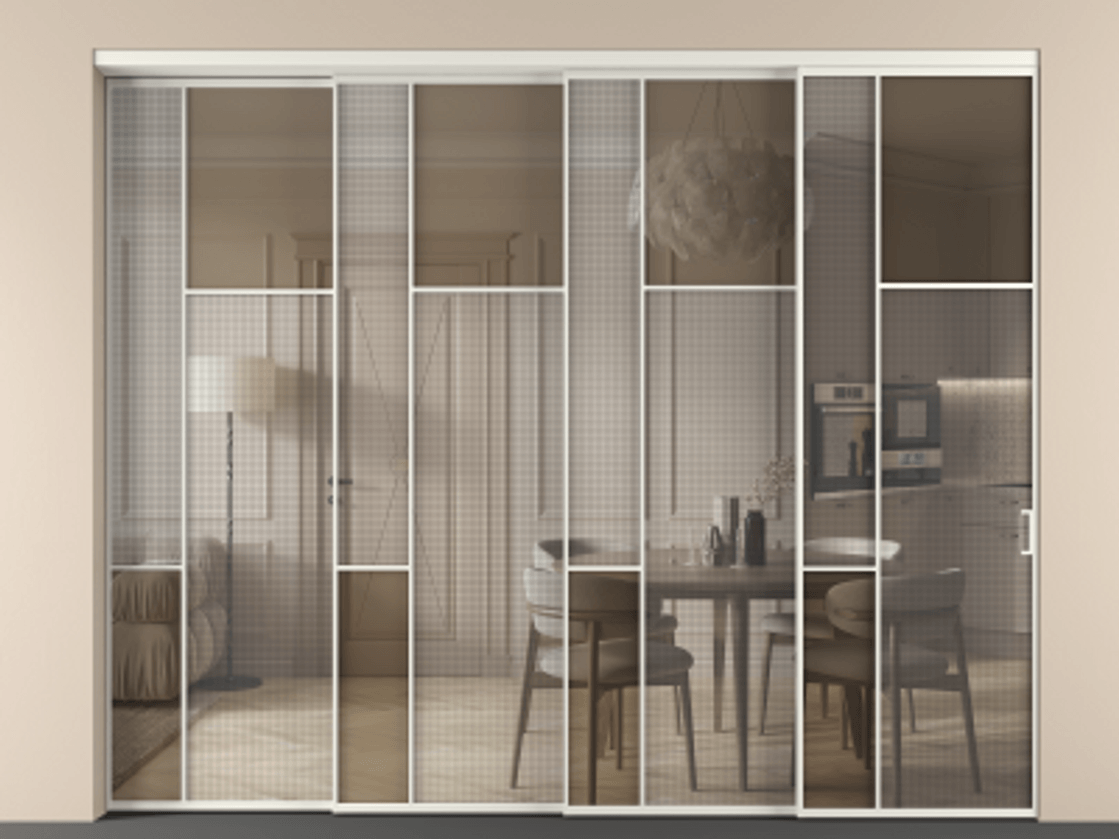 Перегородка Mosaic внутри проема телескопик синхро-4 #VENDORCODE# #FURNISH# #GLASS# Цена #PRICE# #CURRENCY# | Volhovec