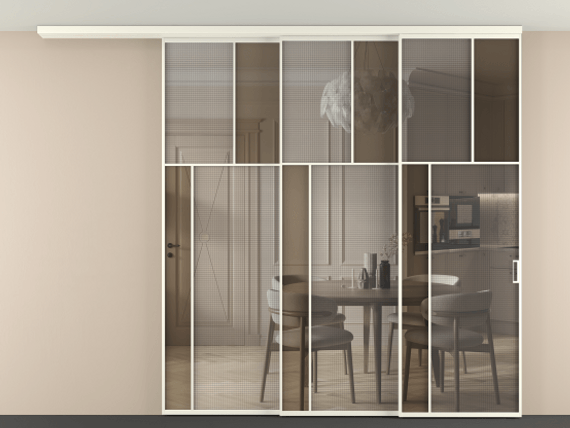 Перегородка Mosaic вдоль стены телескопик синхро-3 #VENDORCODE# #FURNISH# #GLASS# Цена #PRICE# #CURRENCY# | Volhovec