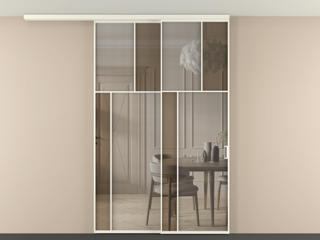 Перегородка Mosaic вдоль стены телескопик синхро-2 #VENDORCODE# #FURNISH# #GLASS# Цена #PRICE# #CURRENCY# | Volhovec
