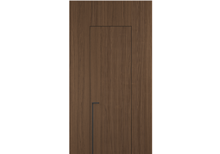 Панели для отделки стен Стеновая панель Фрезерованные Орех медный матовый рифт. Цвет Орех медный матовый рифт. Материал Радиальный шпон Naturwood. Коллекция Фрезерованные. Картинка.