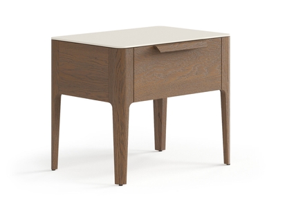 Мебель Тумба прикроватная Piega 1 ящик. Цвет Дуб туманный матовый. Материал Массив дуба матовый. Коллекция Тумба прикроватная Piega 1 ящик. Картинка.