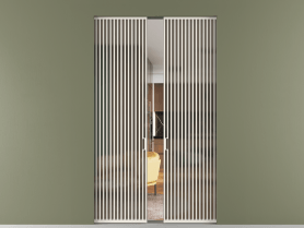 Алюминевая перегородка skr2_06_ Алюминий пудровый белый Бронза сатин матовое. Цвет Алюминий пудровый белый. Материал Алюминий в эмали. Коллекция Перегородка Formato скрытый пенал двустворчатая. Картинка.