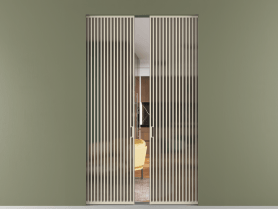 Алюминевая перегородка skr2_06_ Алюминий бежево-серый Бронза сатин матовое. Цвет Алюминий бежево-серый. Материал Алюминий в эмали. Коллекция Перегородка Formato скрытый пенал двустворчатая. Картинка.