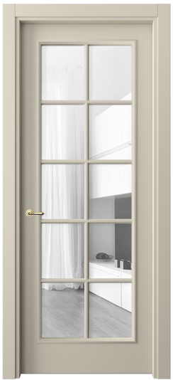 Дверь межкомнатная 8102 МБСР ПРОЗ. Цвет Матовый бежево-серый. Материал Гладкая эмаль. Коллекция Paris. Картинка.