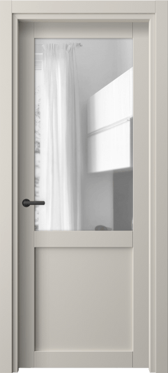 Дверь межкомнатная 2122 ПЭСС Прозрачное стекло. Цвет ПЭТ светло-серый. Материал ПЭТ. Коллекция Нео. Картинка.