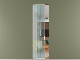 Алюминевая перегородка АЛПР 040.066 МЖМ ПРОЗ ГОЛ. Цвет Алюминий жемчужный. Материал Алюминий в эмали. Коллекция Перегородка Formato скрытый пенал 1 створка. Картинка.