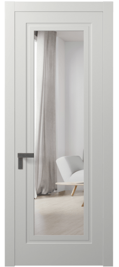 Дверь межкомнатная 8303 МССР ЗЕР. Цвет Матовый светло-серый. Материал Гладкая эмаль. Коллекция Rocca. Картинка.