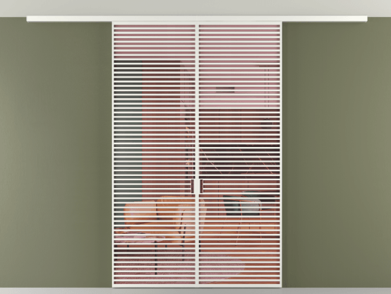 Алюминевая перегородка vd2_07 Алюминий светло-серый Прозрачное розовое стекло, триплекс, 6мм. Цвет Алюминий светло-серый. Материал Алюминий в эмали. Коллекция Перегородка Formato вдоль стены на потолок 2 створки. Картинка.