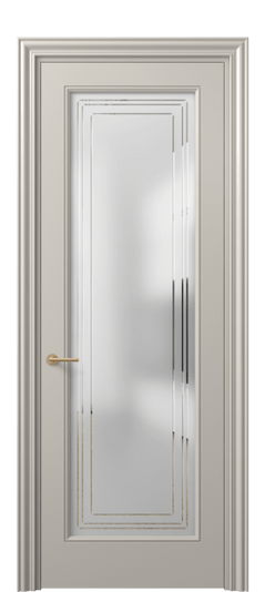 Дверь межкомнатная 8400 МСБЖ Сатин с гравировкой Mascot. Цвет Матовый светло-бежевый. Материал Гладкая эмаль. Коллекция Mascot. Картинка.