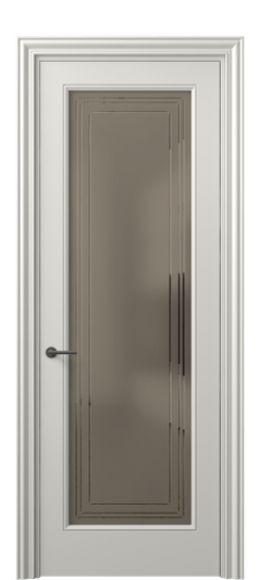 Дверь межкомнатная 8400 МСР Бронзовое сатинированное стекло с гравировкой Маскот. Цвет Матовый серый. Материал Гладкая эмаль. Коллекция Mascot. Картинка.