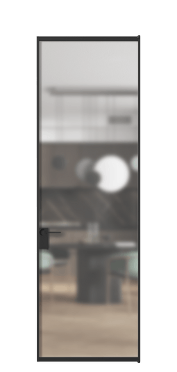 Дверь межкомнатная АЛПЛ040.01 Matelux Crystalvision ЧЕР. Цвет Алюминий Черный. Материал Алюминий. Коллекция Formato. Картинка.