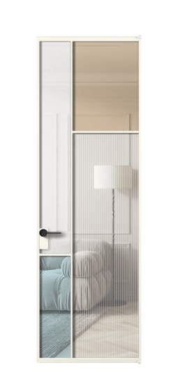 Межкомнатная дверь АЛПЛ041.11 АЖМ 4 стекла. Цвет Алюминий жемчужный. Материал Алюминий в эмали. Коллекция Mosaic. Фото. Дверь межкомнатная АЛПЛ041.11 АЖМ 4 стекла. Цвет Алюминий жемчужный. Материал Алюминий в эмали. Коллекция Mosaic. Картинка.