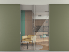 Перегородка Формато внутри проёма скрытое крепление в потолок 2 створки