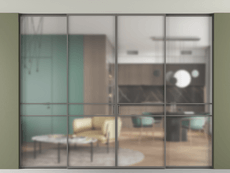 Перегородка Formato внутри проёма четырёхстворчатая со скрытым креплением в потолок