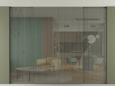 Перегородка Formato внутри проёма скрытое крепление в потолок 4 створки