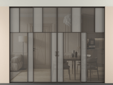 Перегородка Mosaic внутри проёма скрытое крепление в потолок 4 створки