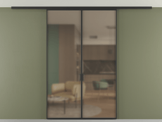 Перегородка Formato вдоль стены на потолок 2 створки