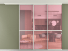 Перегородка Formato вдоль стены на потолок 3 створки с синхронным механизмом