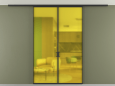 Перегородка Формато вдоль стены на потолок 2 створки