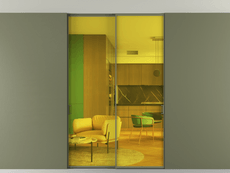 Перегородка Формато внутри проёма скрытое крепление в потолок 2 створки