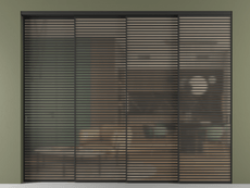 Перегородка Formato внутри проёма 4 створки с синхронным механизмом