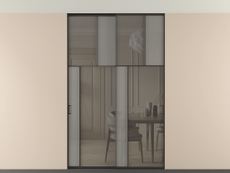 Перегородка Mosaic внутри проёма скрытое крепление в потолок 2 створки