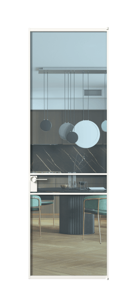 Дверь межкомнатная АЛПЛ040.02 ПРОЗ ГОЛ БЕЛ. Цвет Алюминий Белый. Материал Алюминий. Коллекция Формато. Картинка.